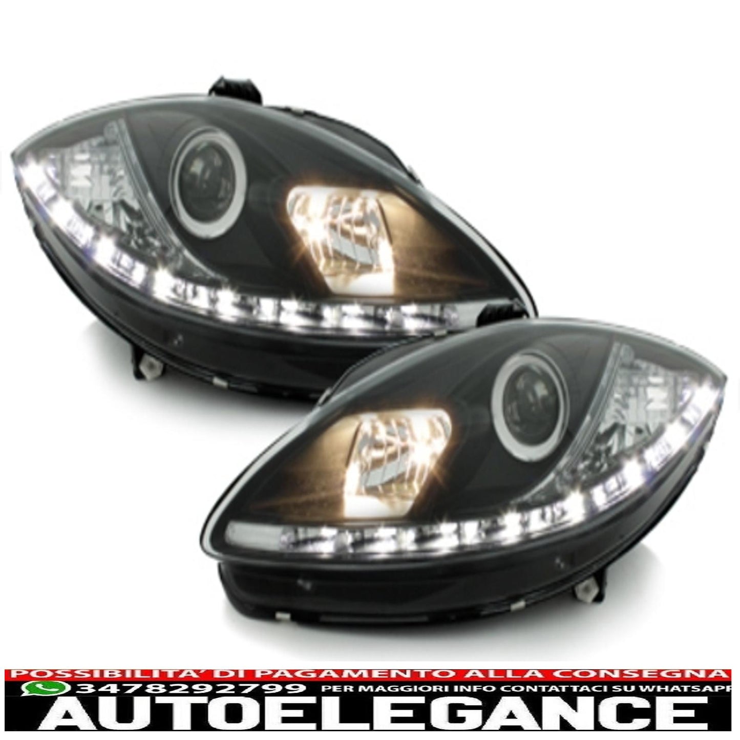D-lite headlights suitable for Seat Leon 1p daytime running light_black 