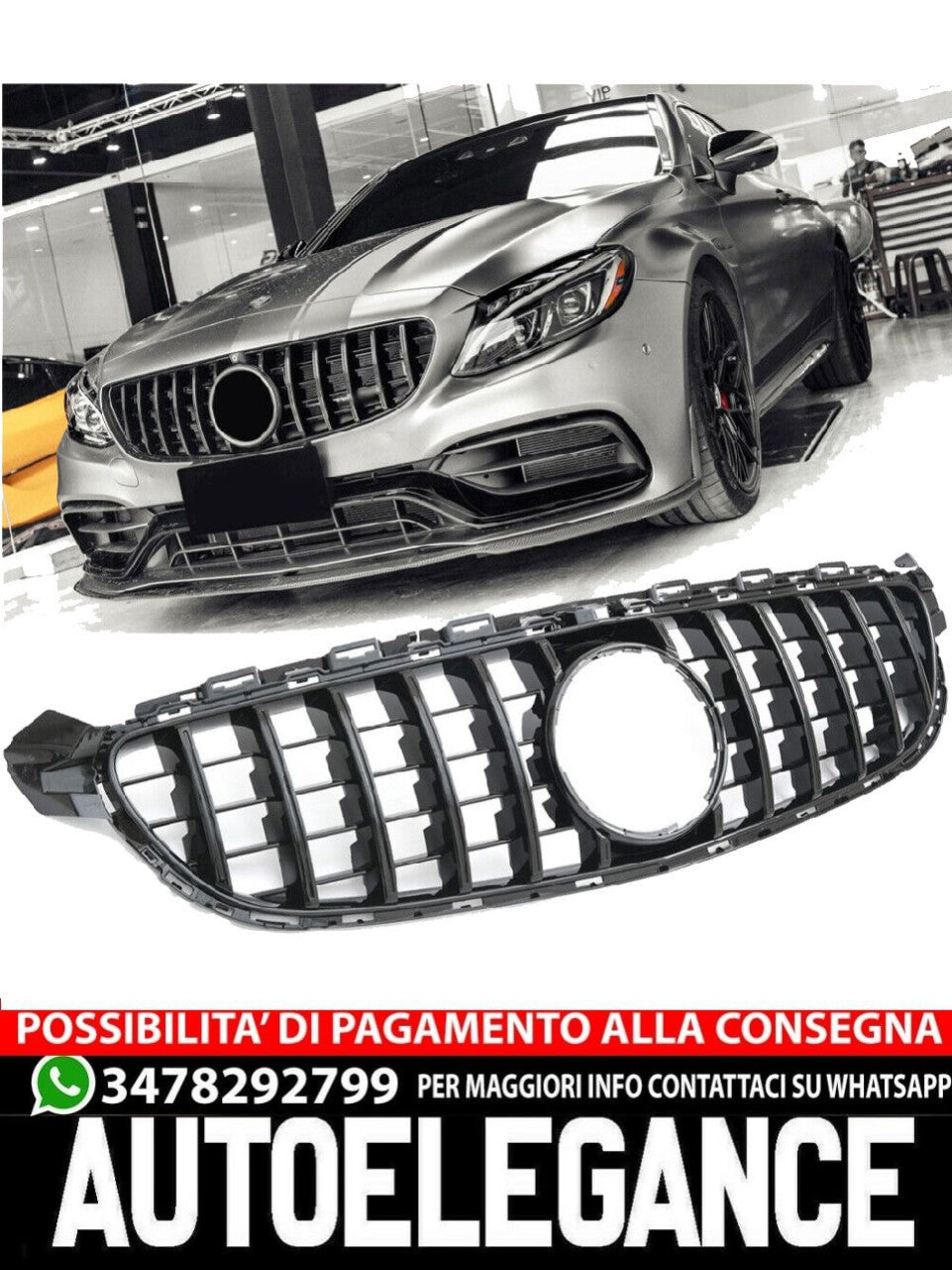 Griglia adatta per Mercedes W205 C63 AMG PANAMERICANA OPTIK (SOLO C63 AMG)