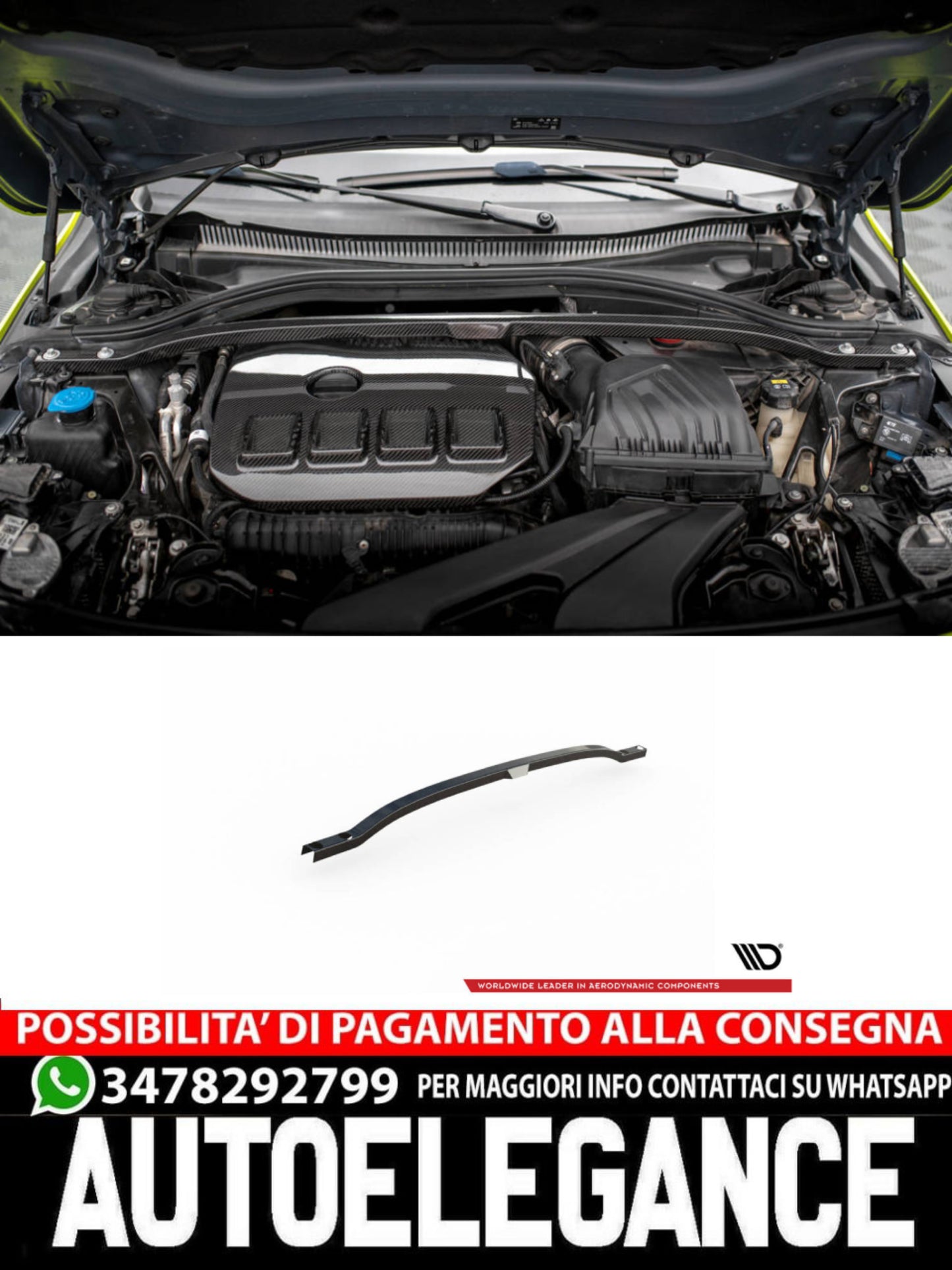 Cover barra stabilizzatrice IN FIBRA DI CARBONIO ADATTO PER BMW 1 F40 M135I   (2019 -)