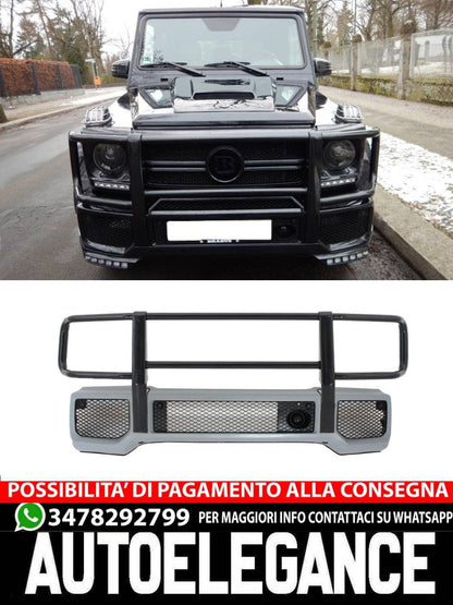 Paraurti anteriore con BullBar nero adatto per Mercedes Classe G W463 1989-2017