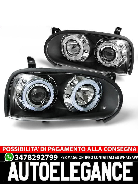 FARI ANTERIORI ANGEL EYES NERO per VW GOLF 3 09.91-08.97