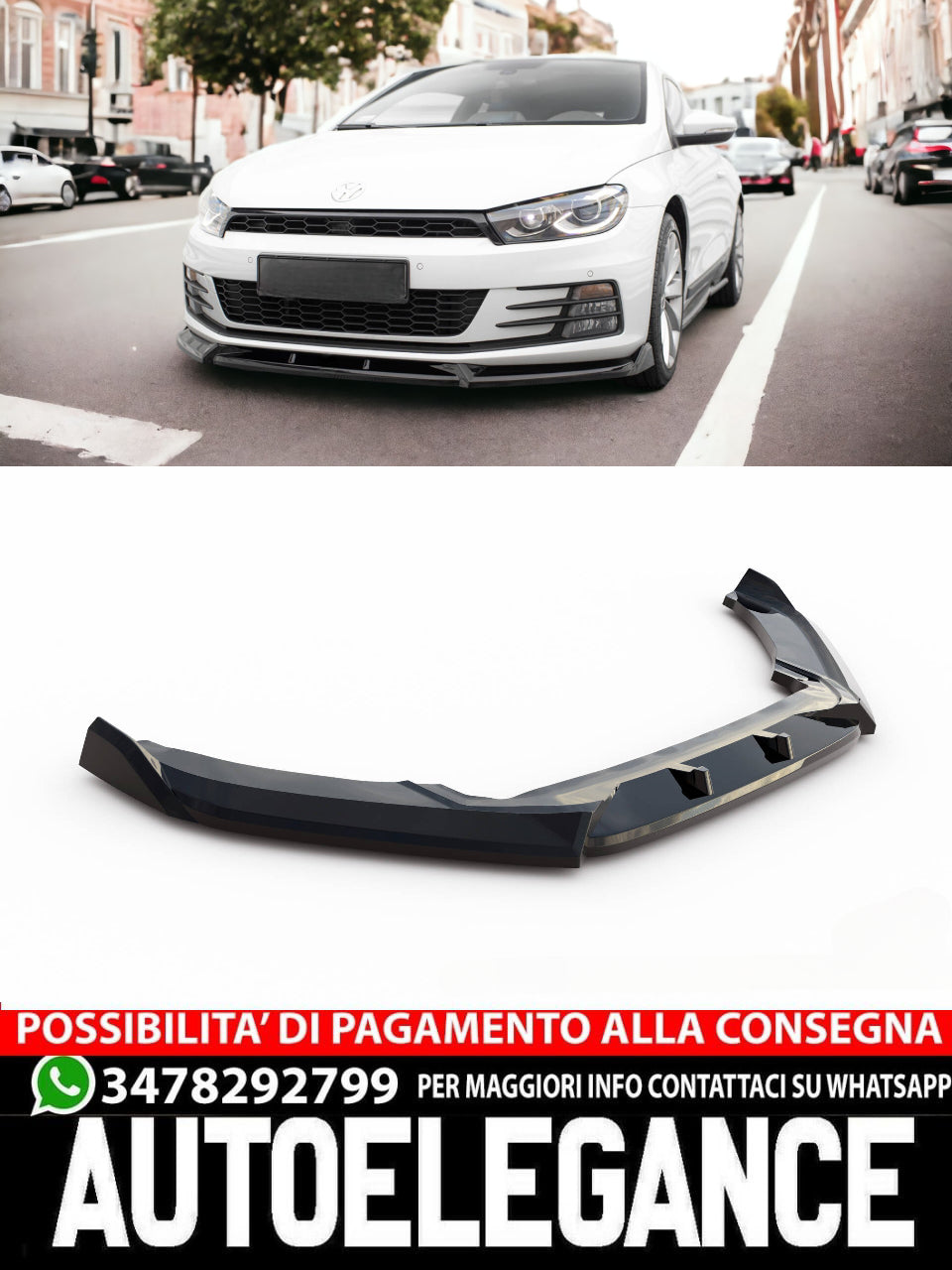 FRONT SPLITTER SUITABLE FOR V.2 VOLKSWAGEN SCIROCCO MK3 FACELIFT 