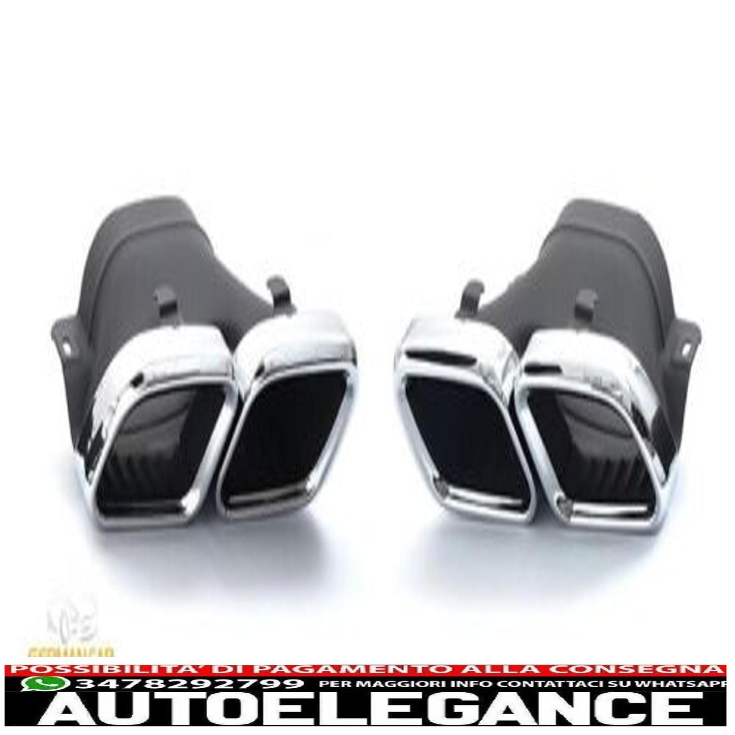 diffusore + parafanghi scarico (cromati) c63 amg ottica adatti per mercedes w205 s205-mostra il titolo originaletesto originalediffusor + auspuffblenden (chrom) c63 amg optik passt für mercedes w205 s205