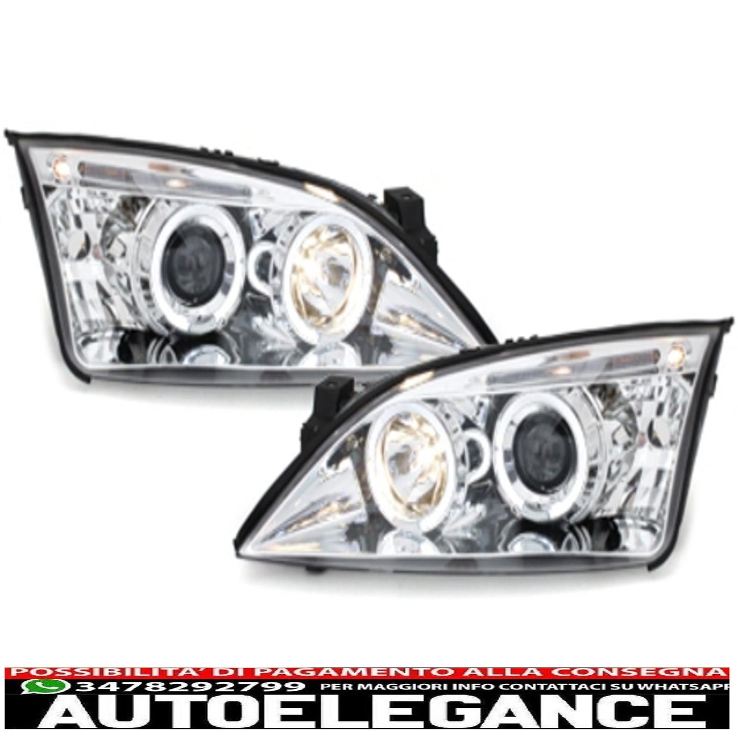 headlights suitable for ford mondeo (09.2000-05.2007) angel eye chrome 
