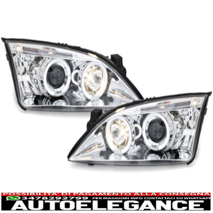 headlights suitable for ford mondeo (09.2000-05.2007) angel eye chrome 