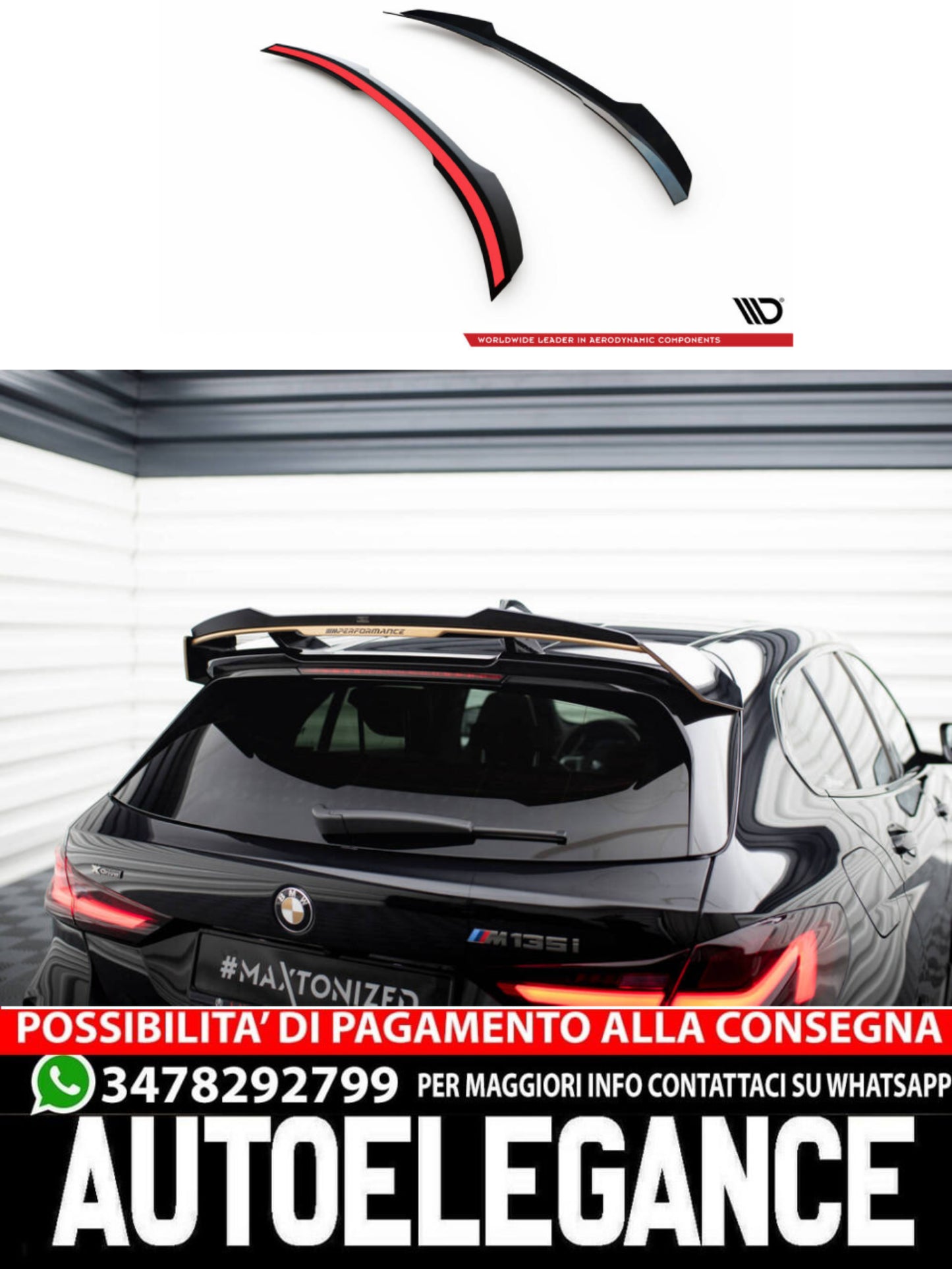 TAPPO SPOILER ADATTO PER  BMW M135I M-PERFORMANCE F40  (2019 - )