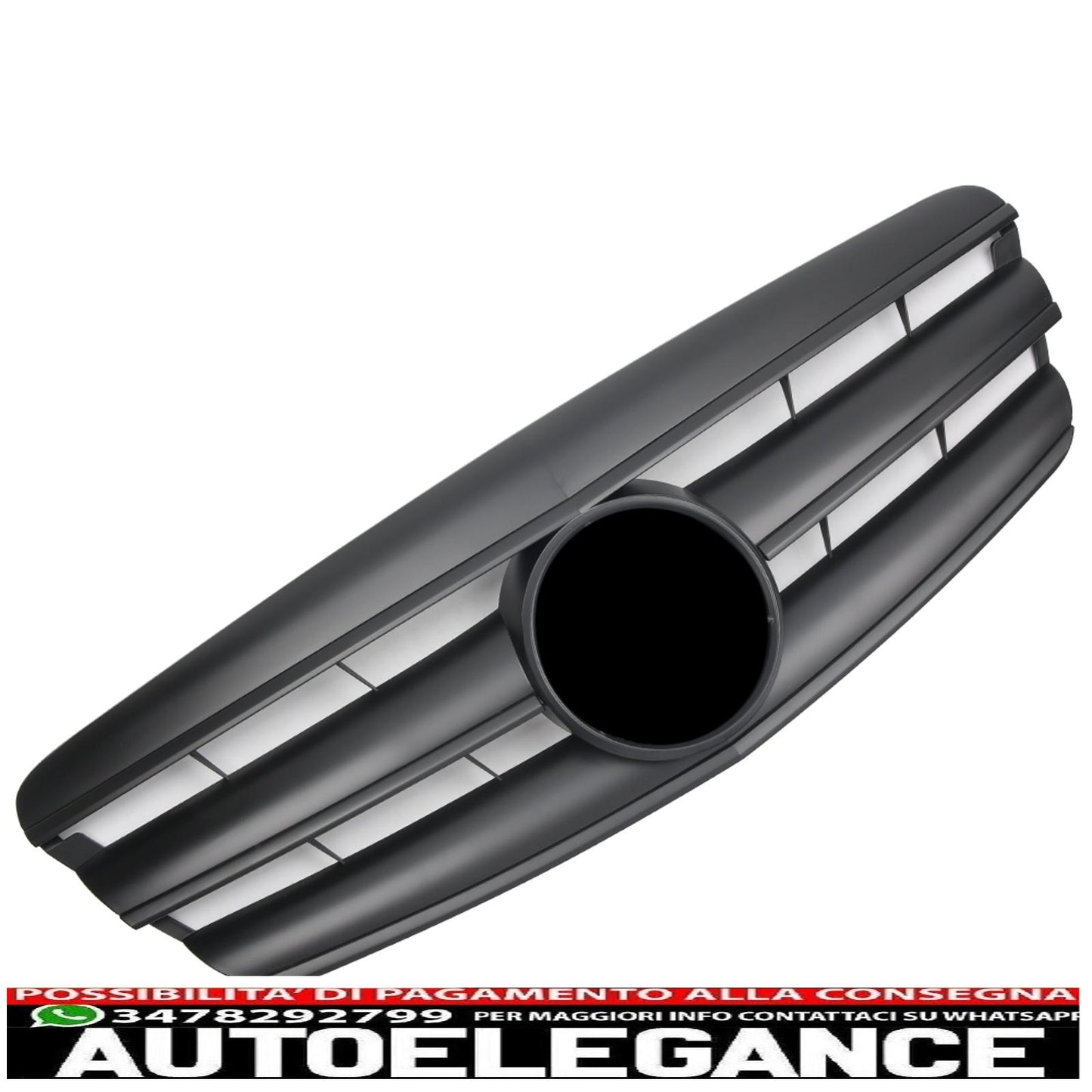 Sports radiator grille for Mercedes W221 S 2005-2009 matt black AMG look 