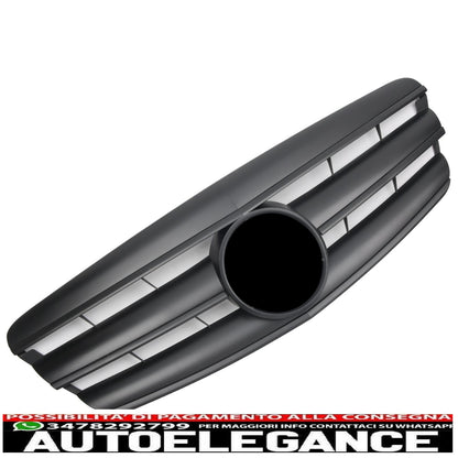 Sports radiator grille for Mercedes W221 S 2005-2009 matt black AMG look 