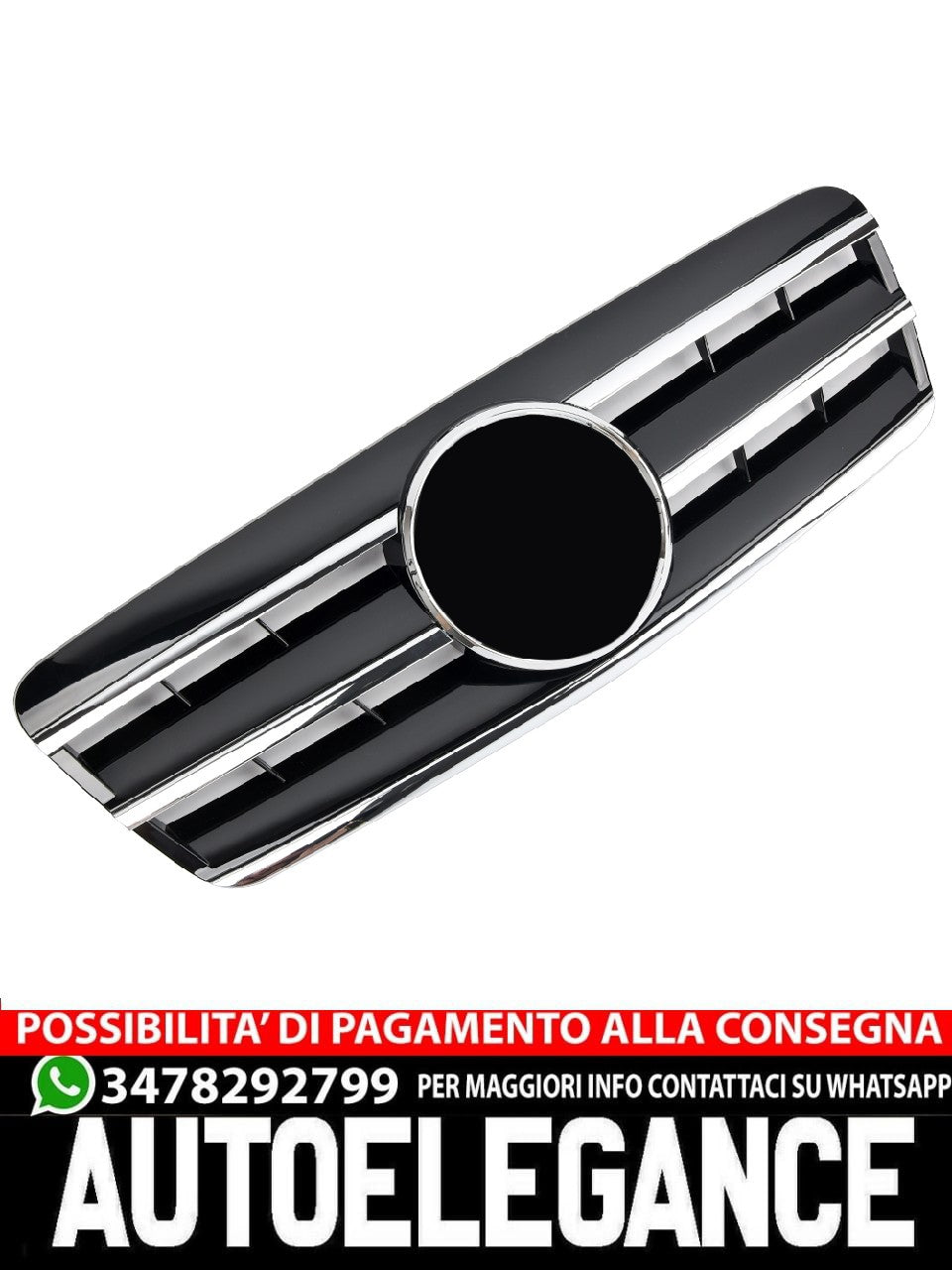 Griglia per Mercedes C208 A208 CLK cromata nera AMG