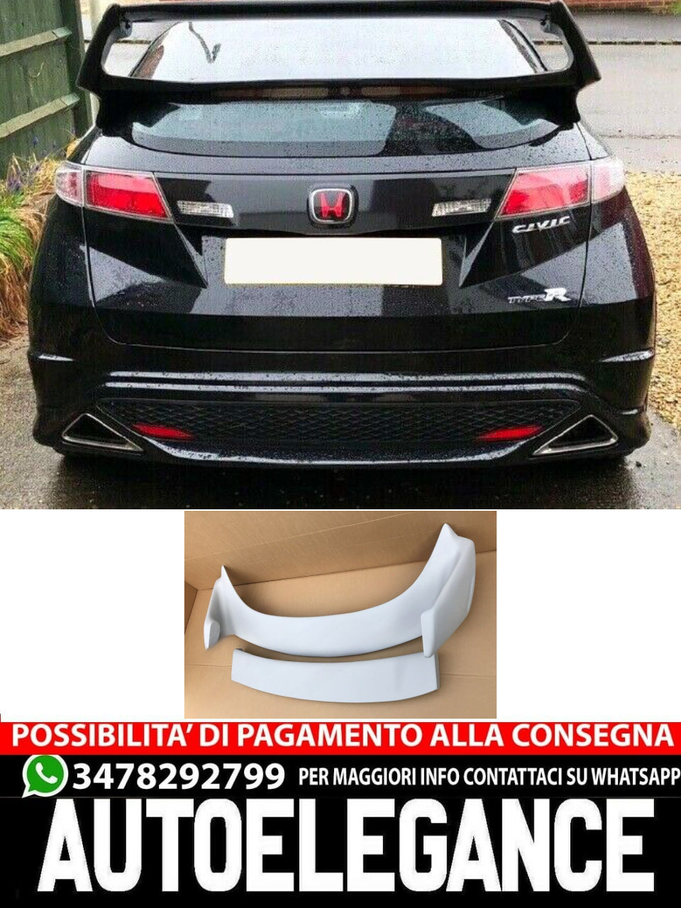 Spoiler COMPATIBILE PER HONDA CIVIC (2006 - 2010)