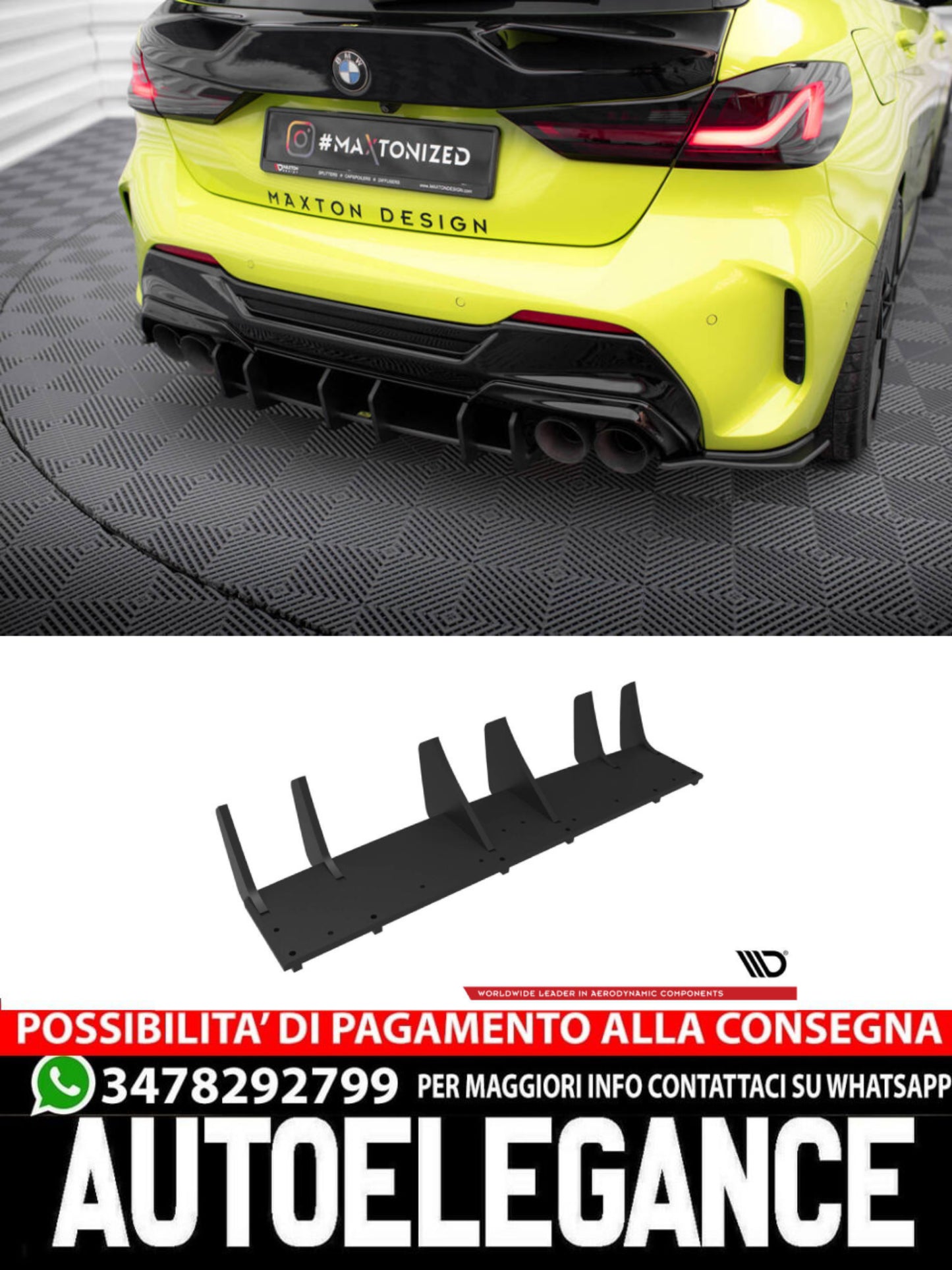 STREET PRO DIFFUSORE POSTERIORE COMPATIBILE PER V.4 BMW 1 F40 M-PACK / M135I  ( 2019 - )