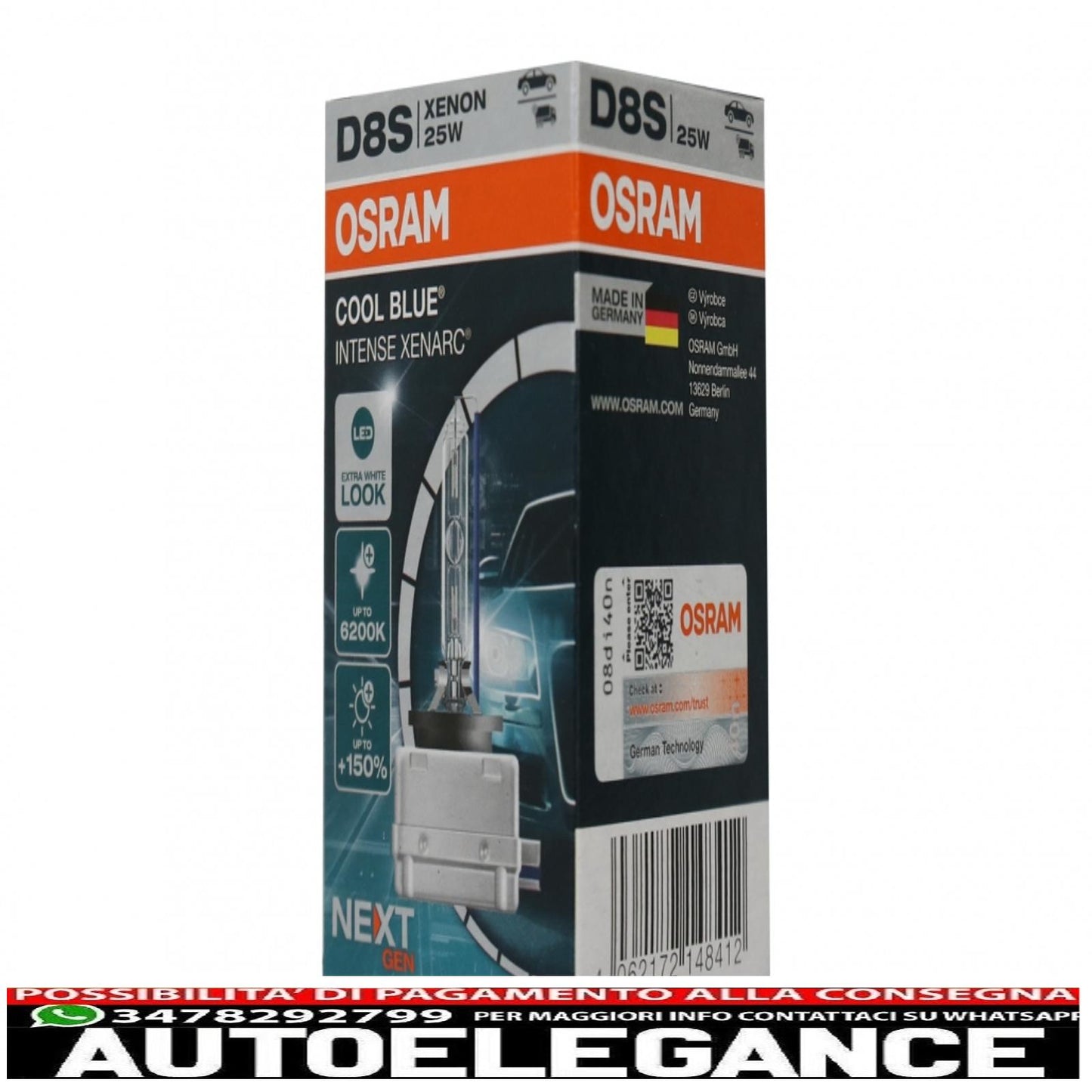 Osram Xenarc Cool Blue Intense Next Gen D8s Lampada allo xeno nascosta 66548cbn