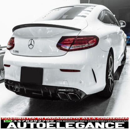 diffusore + mascherine scarico 2x2 (nero) amg opt per mercedes classe c a205 c205-mostra il titolo originaletesto originalediffusor + auspuffblenden 2x2 (schwarz) amg opt für mercedes c-klasse a205 c205