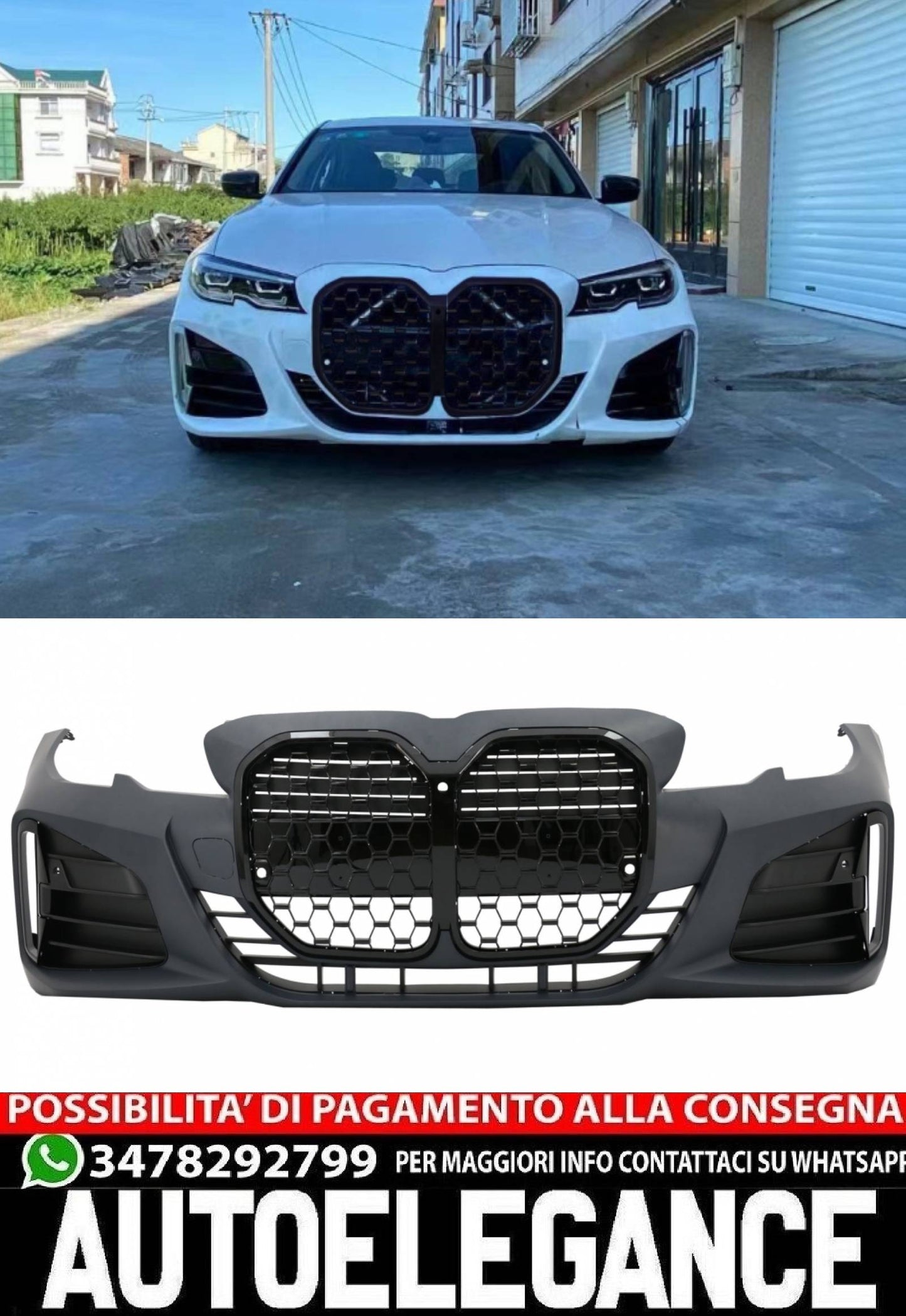 PARAURTI ANTERIORE ADATTO PER BMW SERIE 3 G20 G21 2020-2023 LOOK M