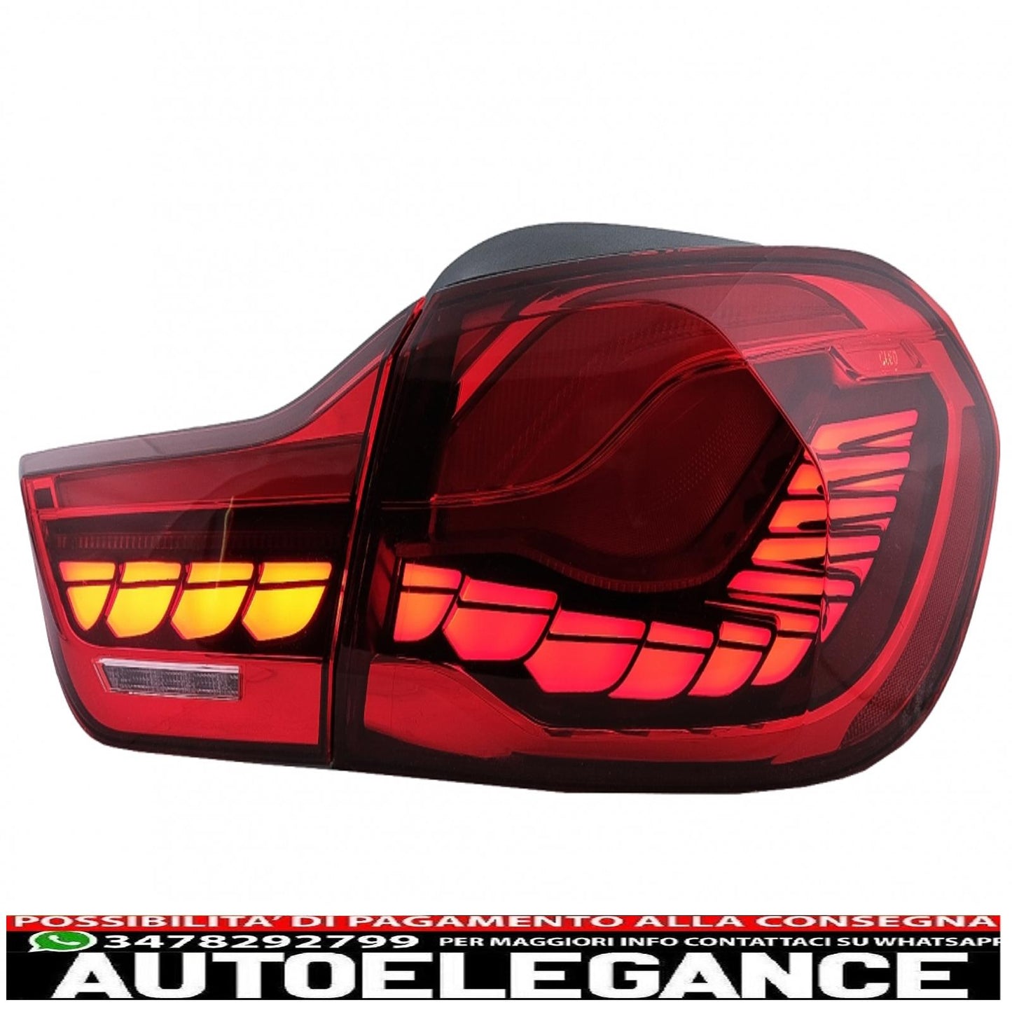 fanali posteriori oled adatti per bmw serie 4 f32 f33 f36 m4 f82 f83 (2013-03.2019) rossi con luce di svolta sequenziale dinamica