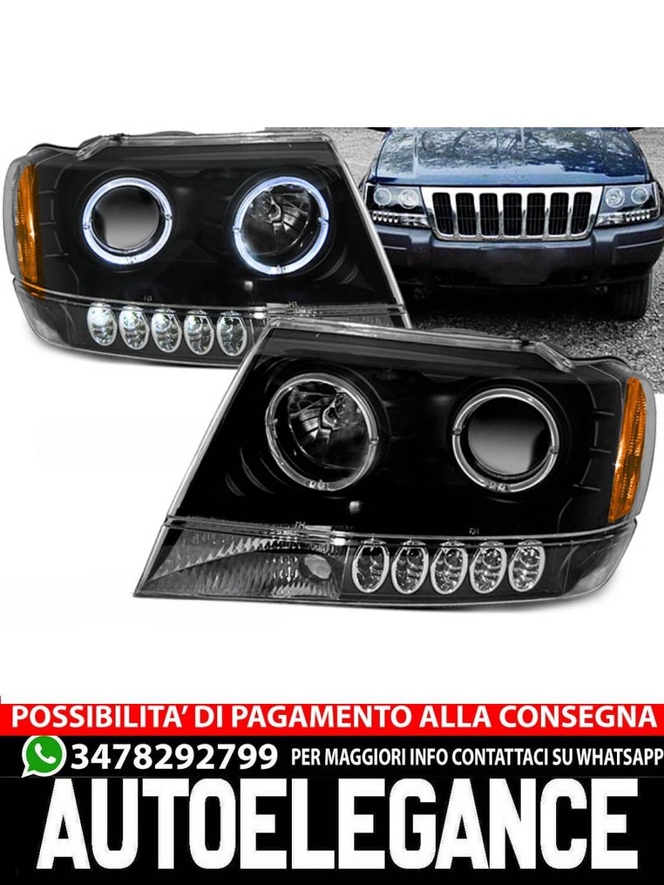CHRYSLER JEEP GRAND CHEROKEE 99-05.05 ANGEL EYES NERO