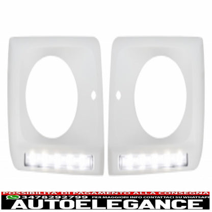 coperture fari con luci diurne a led drl adatte per mercedes classe g w463 (1989-up) con fari cromati e luci di svolta design g65 AUTOELEGANCERICAMBI