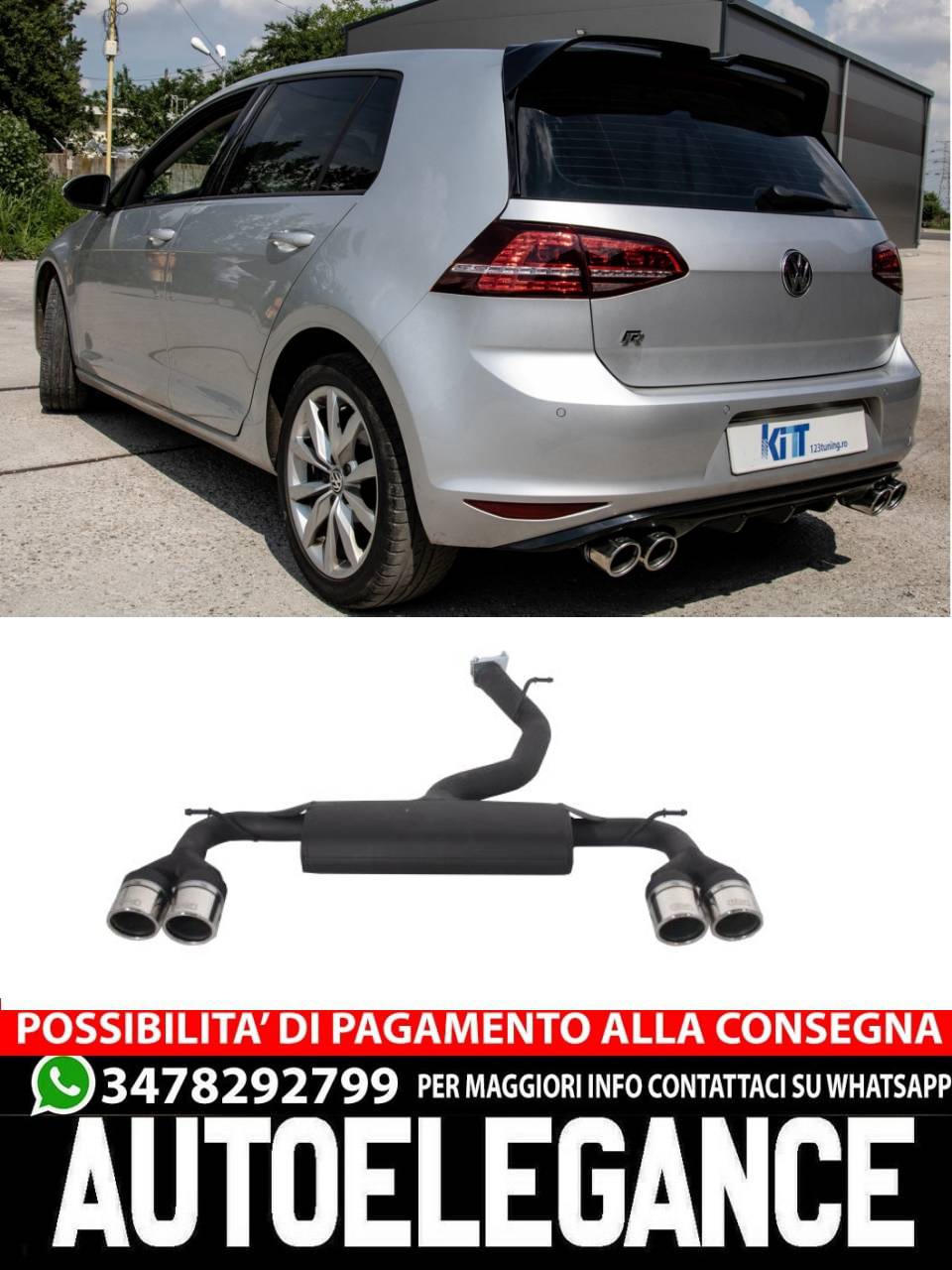 Scarico completo adatto per VW Golf 7 VII (2013-2017) R Design