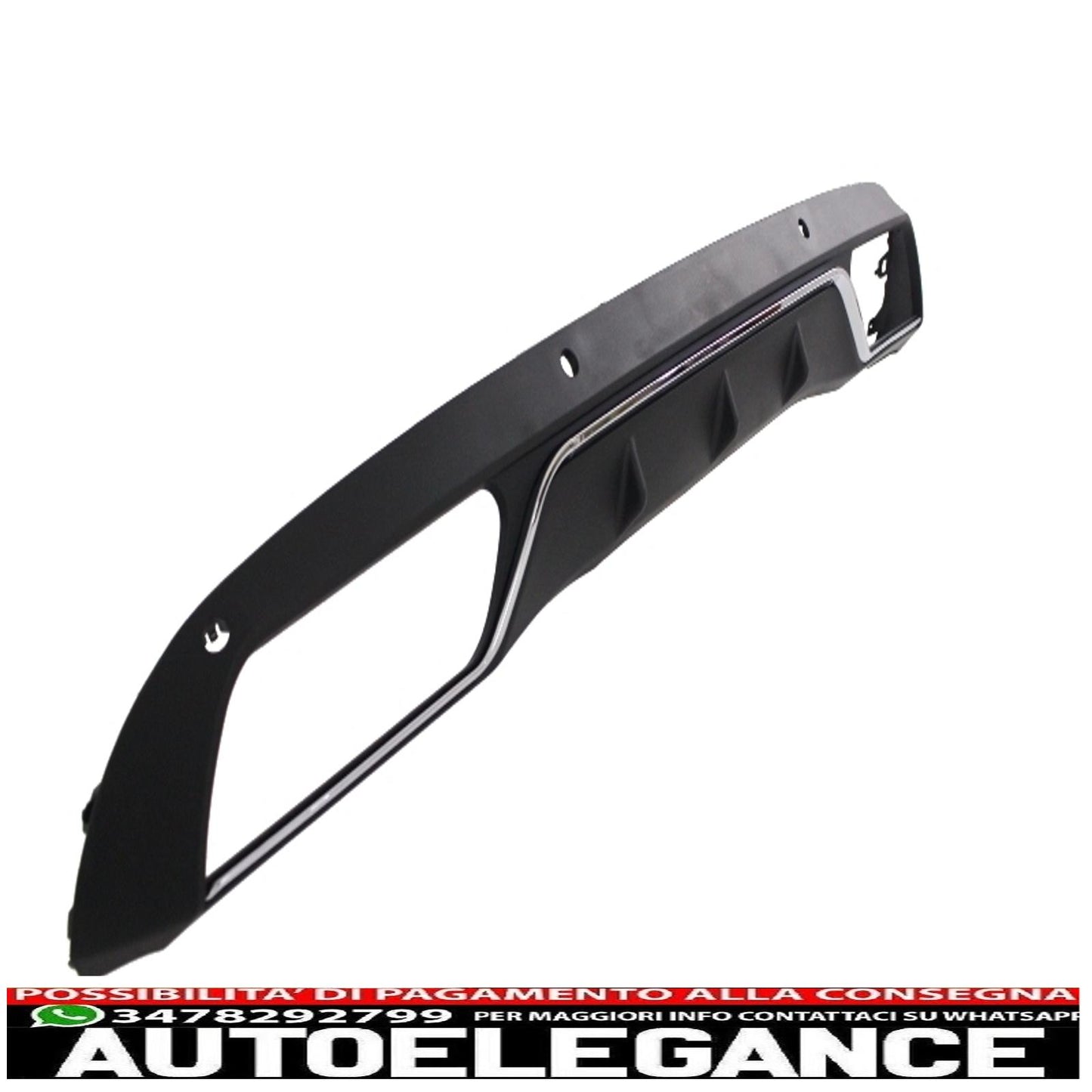 diffusore paraurti posteriore adatto per mercedes classe c w205 s205 standard (2014-2018) c63 look