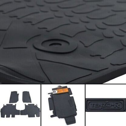 Premium Rubber Floor Mats Set 4pcs Black for Jeep Wrangler JK 07-19