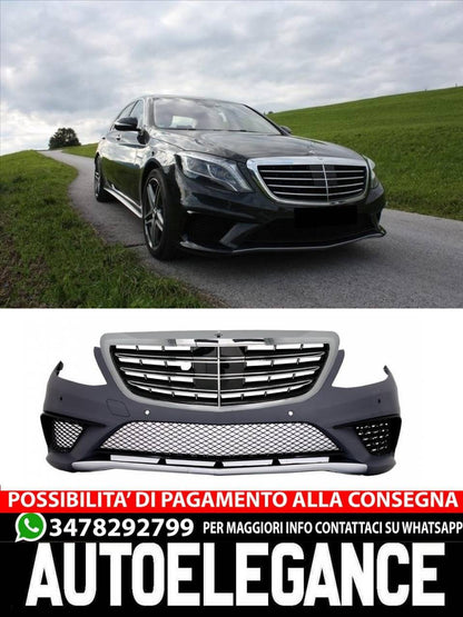 Front bumper suitable for Mercedes W222 S-Class (2013-06.2017) with grille