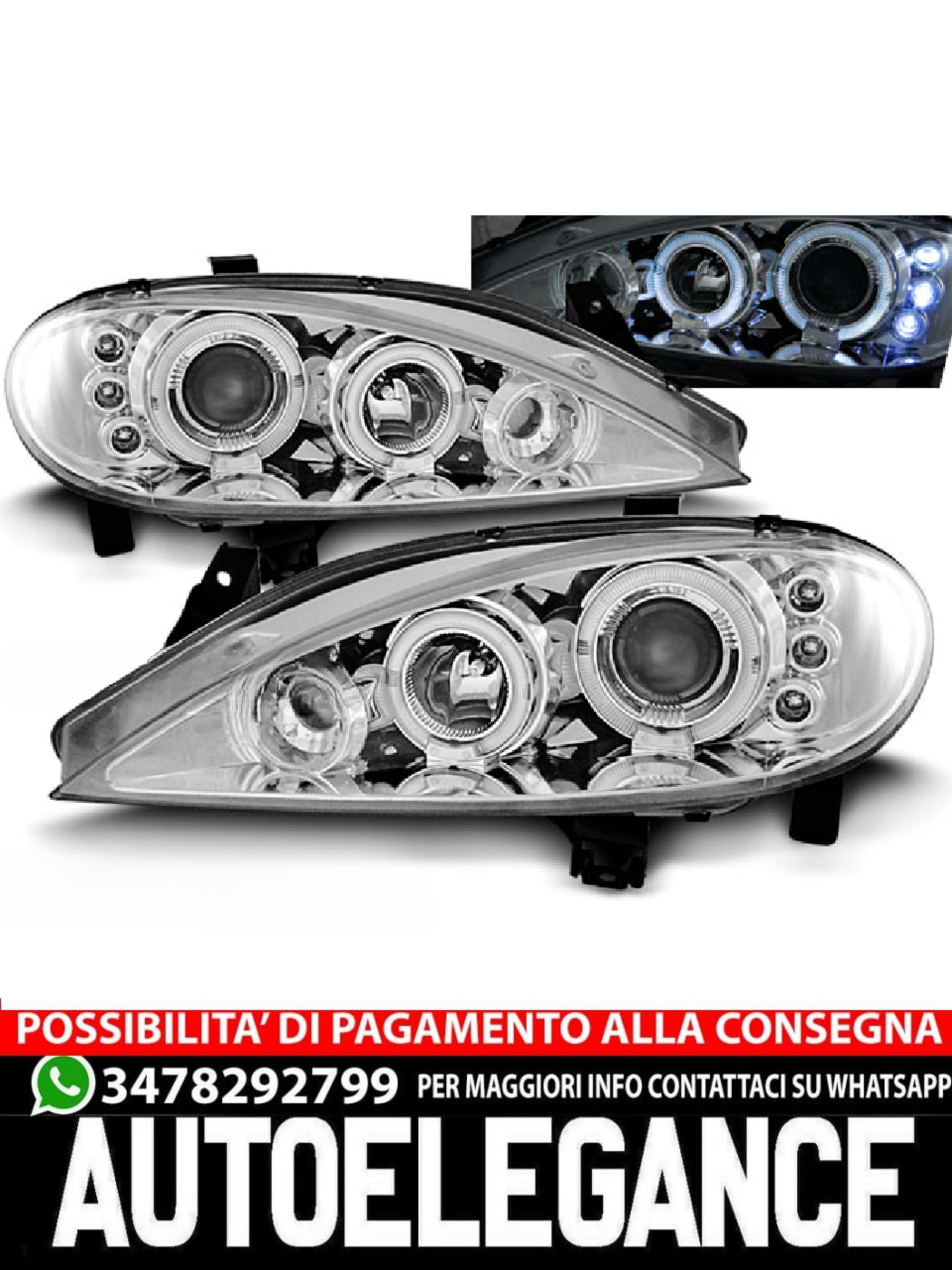 FARI PER RENAULT MEGANE 03.99-10.02 ANGEL EYES CROMATO