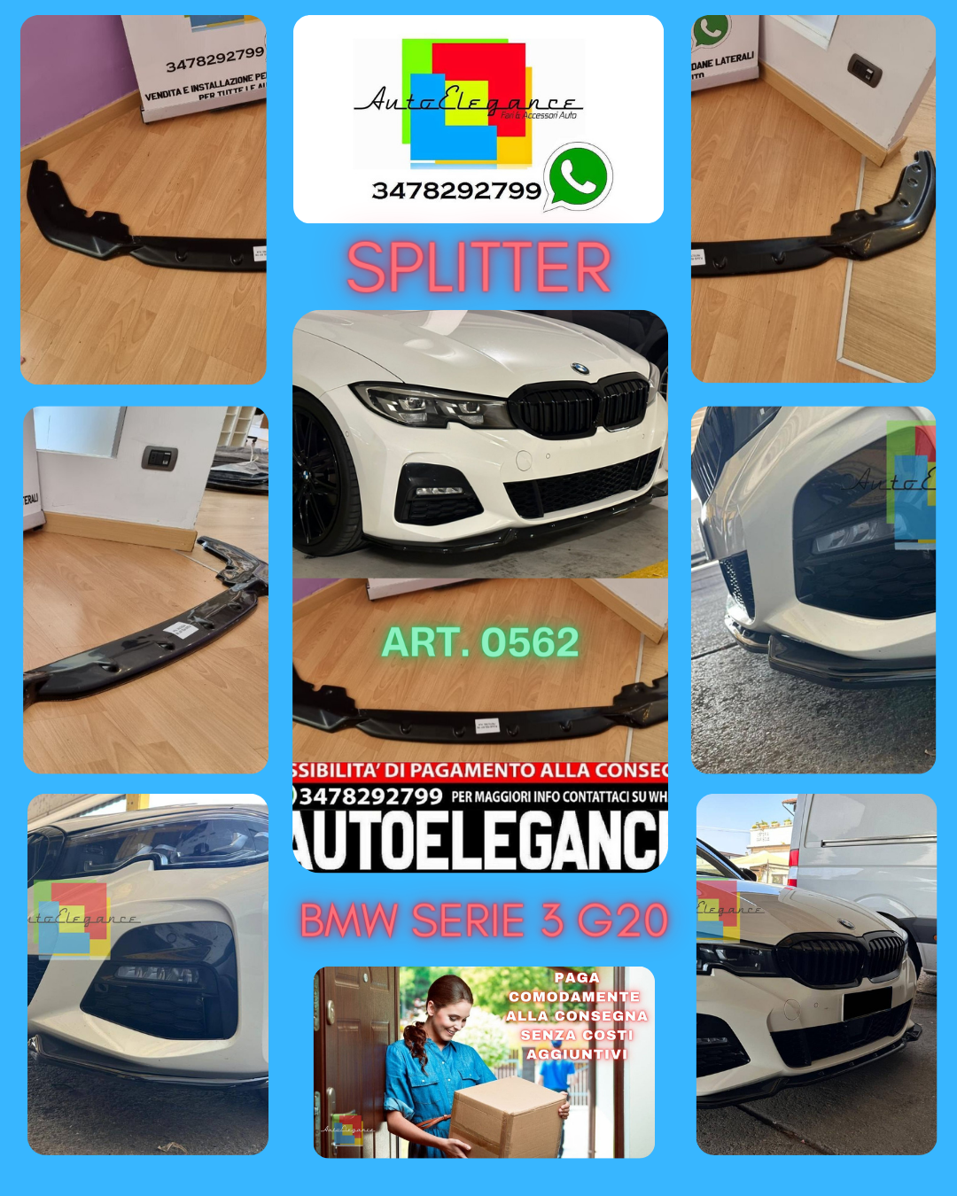 SPLITTER SERIE 3 G20 G21 MSPORT 2018-2022 LOOK NERO LUCIDO