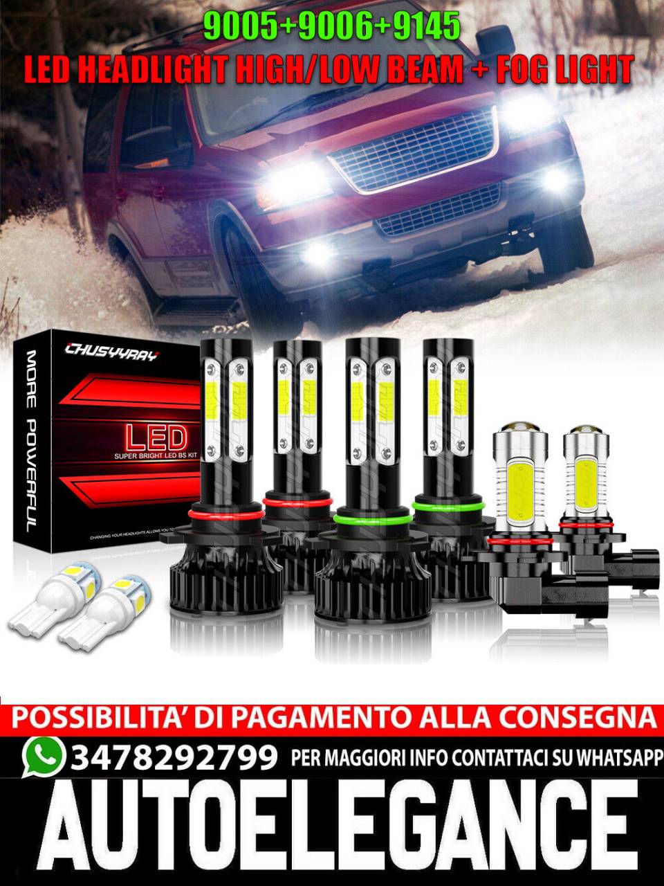 For Ford EXPEDITION 2003-2006 6000K 6X LED Headlight + Fog Light Combo KIT 
