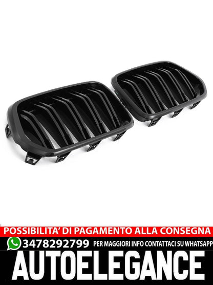 ADATTO PER BMW X2 F39 SPORT DOPPIA BARRA GRIGLIA NERO LUCIDO AUTOELEGANCERICAMBI