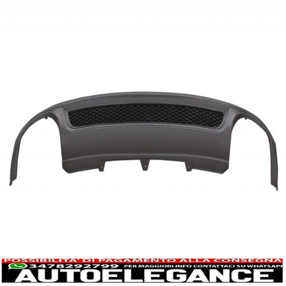 Diffusore d'aria con mantovana per paraurti posteriore adatto per audi a4 b8 pre restyling limousine/avant (2008-2011) con terminali di scarico terminali di scarico solo design s-line Paraurti standard