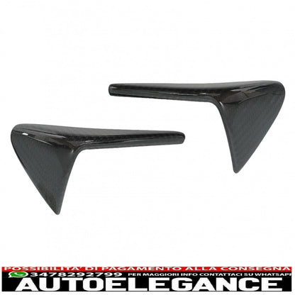 Trunk Spoiler with Turn Signal Covers, Side Marker Lights, Suitable for Tesla Model 3 (2017-up), Real Carbon