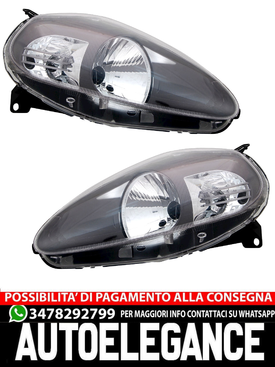 Headlight set for Fiat Grande Punto 199 from 2008 - Facelift SPORT Anthracite LWR 