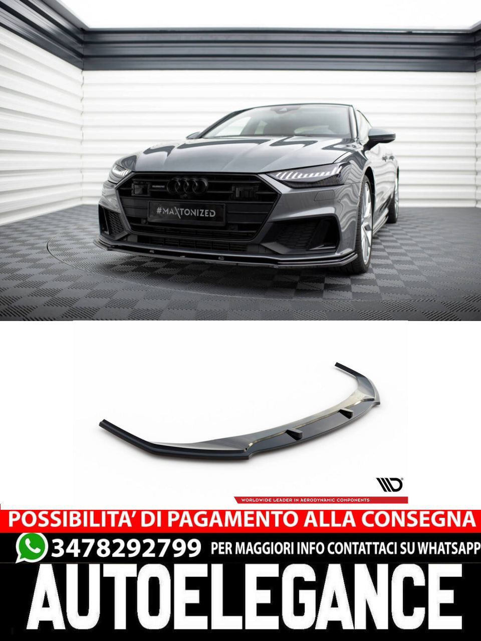 SPLITTER ANTERIORE adatto per V.2 AUDI A7 C8 S-LINE / S7 C8 (2017- )