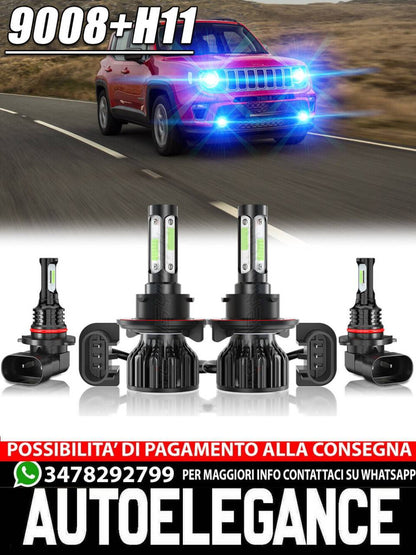 Per Jeep Renegade 2015-2019 2020 Faros LED Alto/Bajo+Bombillas de luz antiniebla