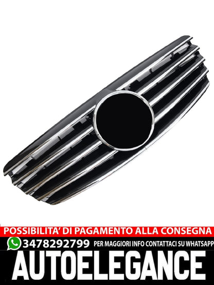 GRIGLIA RADIATORE SPORTIVA CROMATA NERA ADATTA PER MERCEDES W211 CLASSE E