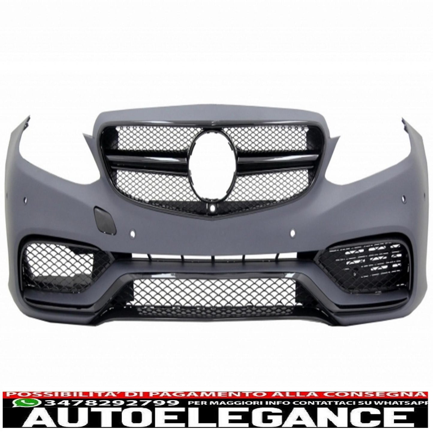 Paraurti anteriore adatto per mercedes classe e w212 s212 facelift (2013-2016) con diffusore posteriore terminali di scarico per sport pack black edition