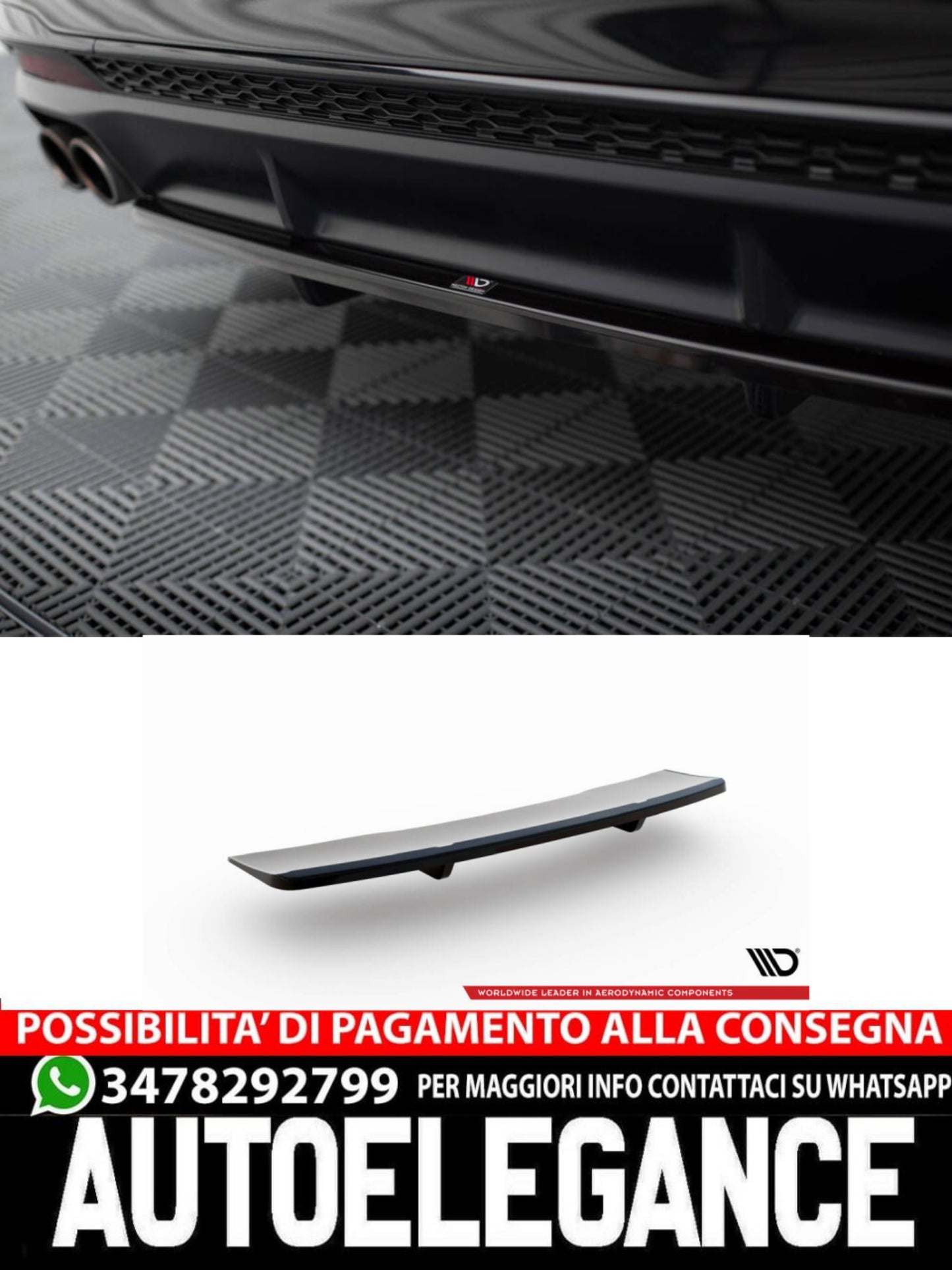 SPLITTER POSTERIORE CENTRALE (CON BARRE VERTICALI) AUDI S4 B9 FACELIFT