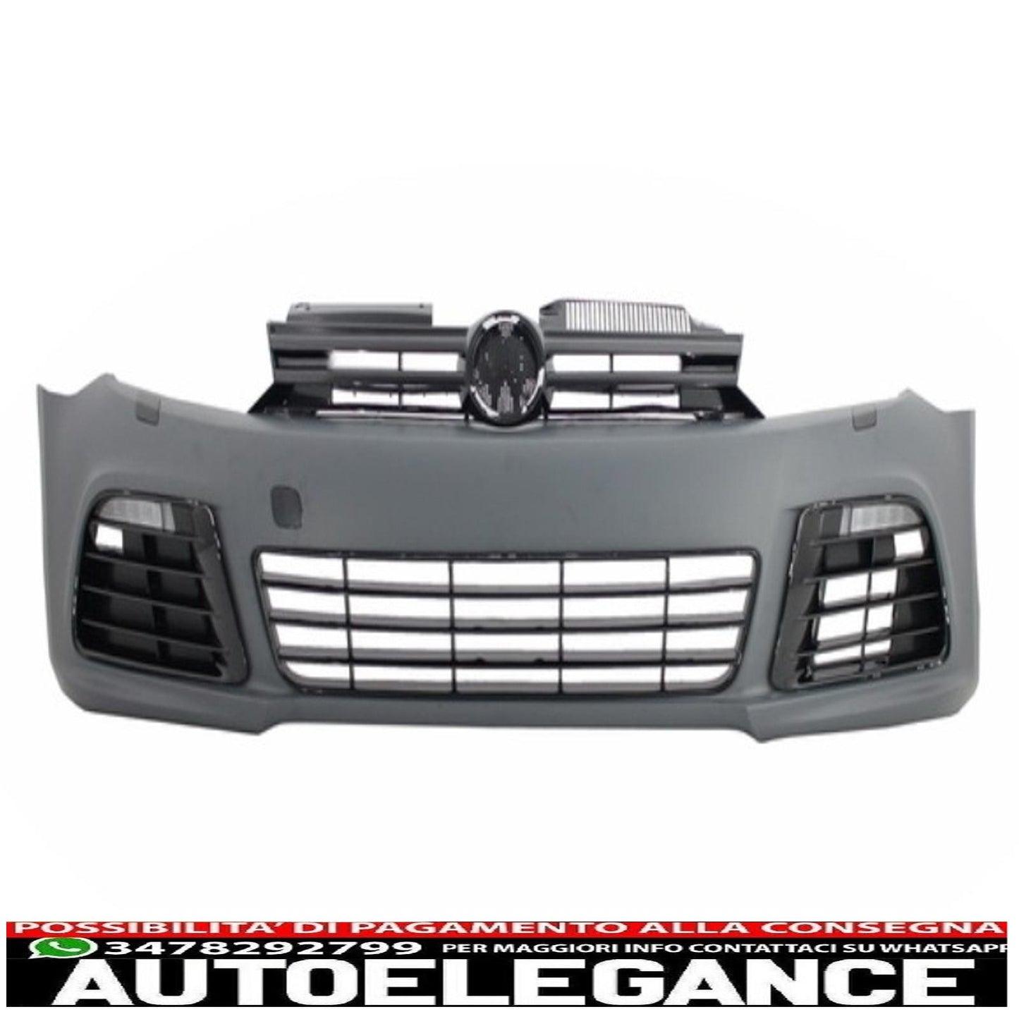 paraurti anteriore adatto per vw golf vi 6 (2008-2013) r20 look con fari 3d led drl u-design led luce di svolta fluida