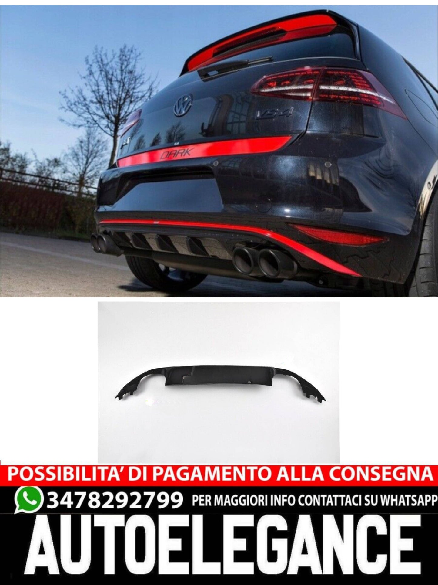 DIFFUSORE adatto per VW Golf 7 GTI 2012-2020