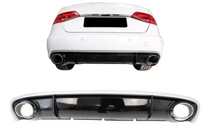 Suggerimenti scarico diffusore Bumber Valance per Audi A4 B8 B8.5 2012-2015 RS4 design-mostra il titolo originaleTesto originaleBumber Valance Diffuser Exhaust Tips For  Audi A4 B8 B8.5 2012-2015 RS4 Design