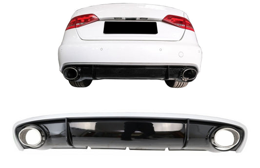 Suggerimenti scarico diffusore Bumber Valance per Audi A4 B8 B8.5 2012-2015 RS4 design-mostra il titolo originaleTesto originaleBumber Valance Diffuser Exhaust Tips For  Audi A4 B8 B8.5 2012-2015 RS4 Design