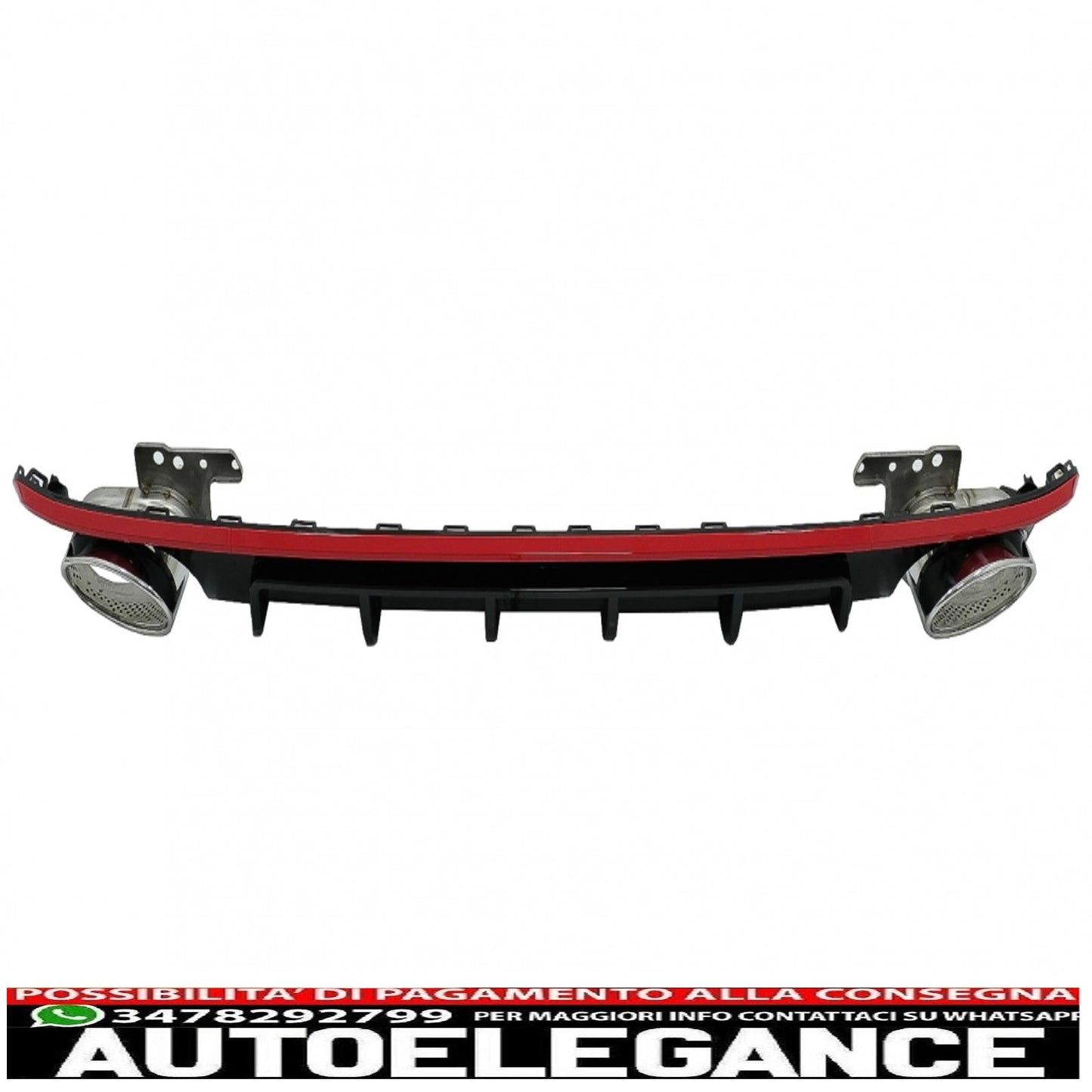 Diffusore e terminali di scarico per paraurti posteriore adatti per audi a6 c8 4k avant berlina (2018-up) rs6 design rosso