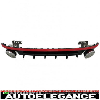 Diffusore e terminali di scarico per paraurti posteriore adatti per audi a6 c8 4k avant berlina (2018-up) rs6 design rosso