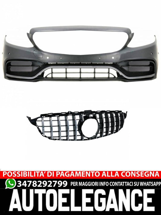 Paraurti anteriore con griglia adatti per Mercedes Classe C W205 S205 C205 A205
