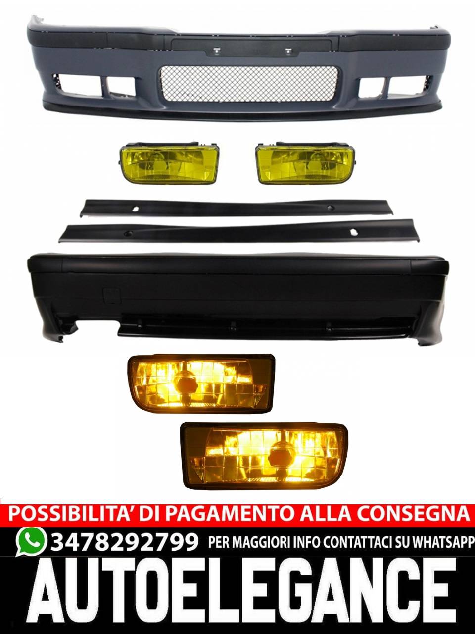 Kit carrozzeria completo adatto per BMW Serie 3 E36 1992-1998 M3 Design