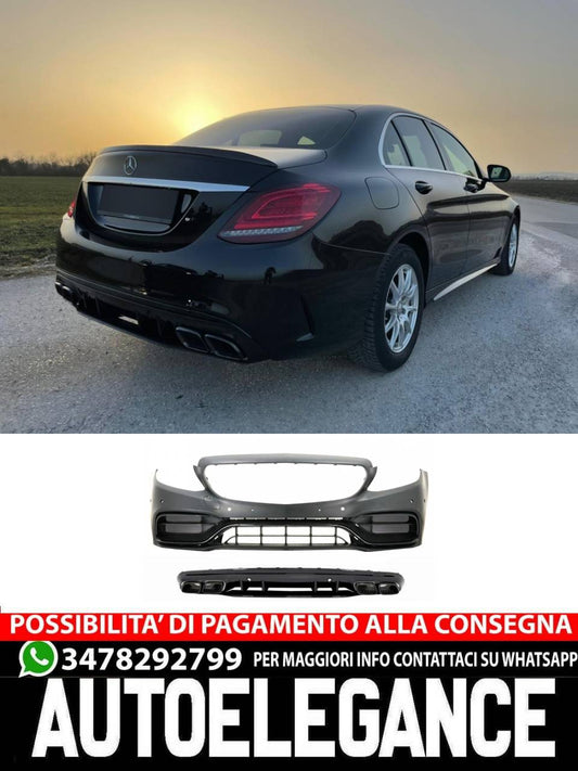 Front bumper with diffuser suitable for Mercedes C-Class W205 (2014-2020)