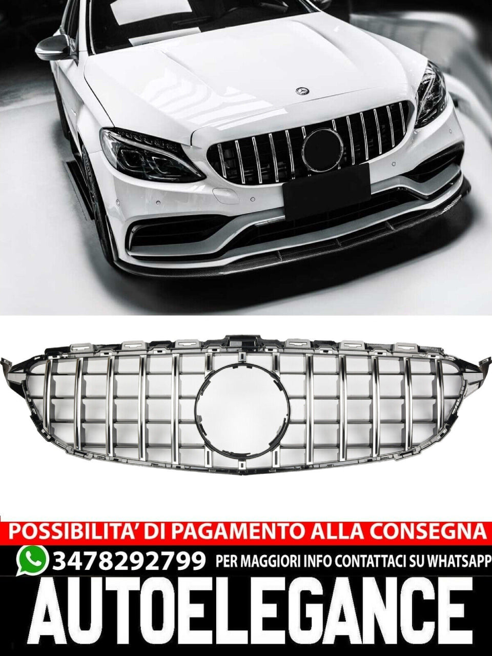 ✨Griglia radiatore Sport Panamericana GT adatta per Mercedes W205 pre-lifting✨