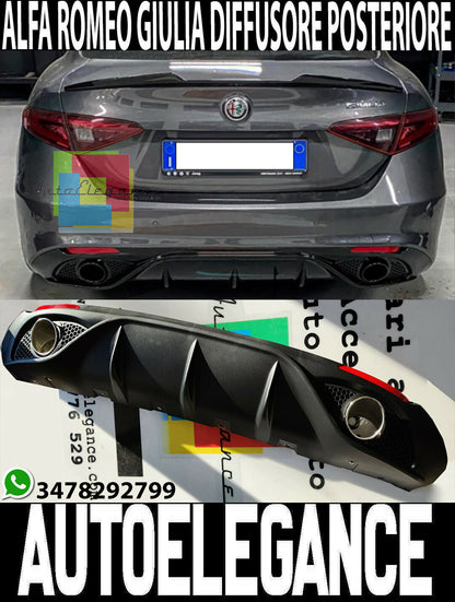 DIFFUSORE ADATTO PER GIULIA LOOK VELOCE + SPOILER LOOK CARBONIO