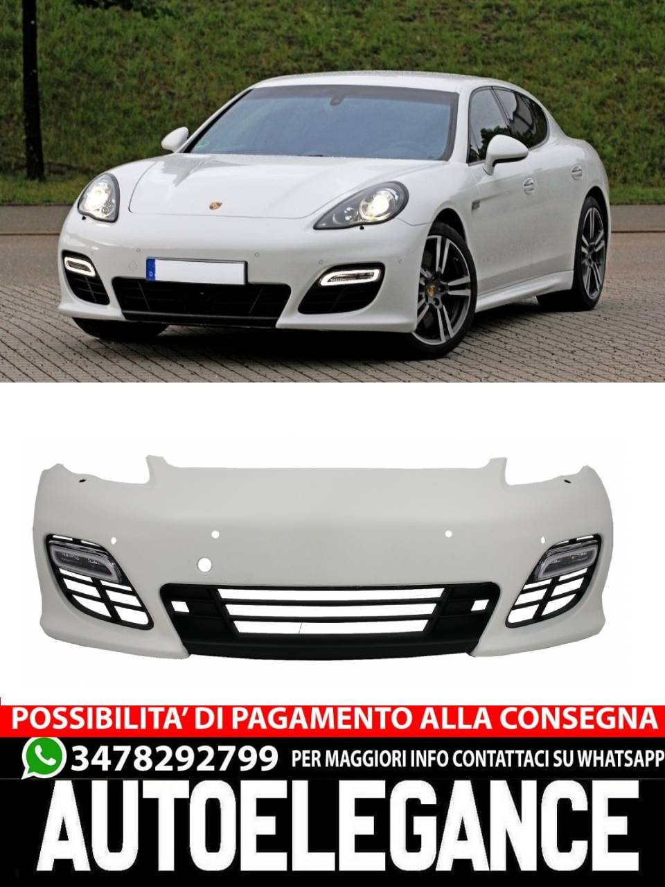 Paraurti anteriore adatto per Porsche 970 Panamera (2010-2013) Turbo GTS Design