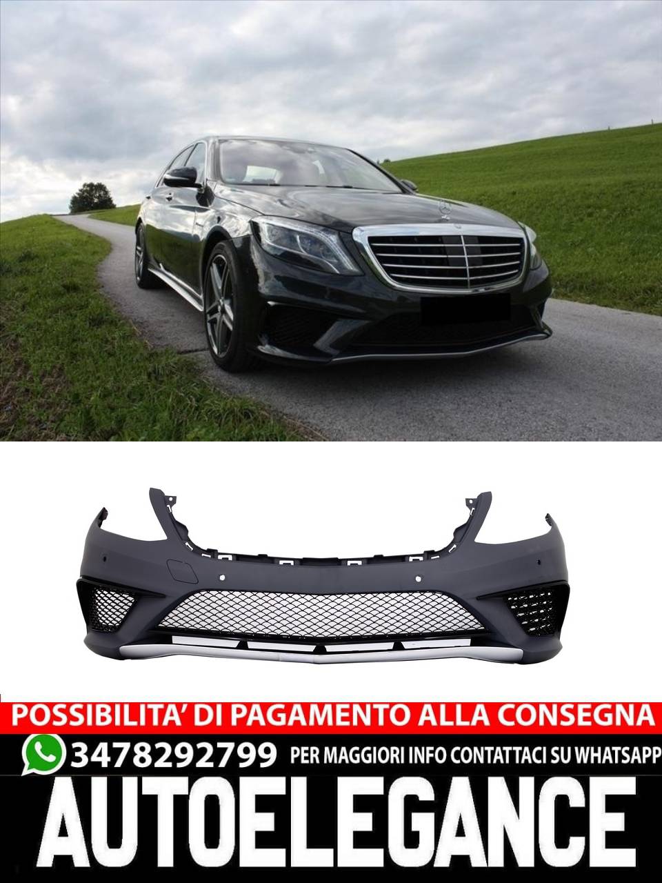 Paraurti anteriore adatto per Mercedes W222 Classe S (2013-06.2017) S63 Design